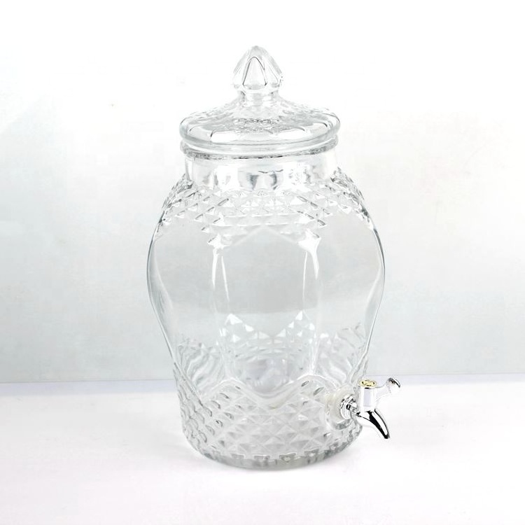 Giant glass syrup lemonade dispenser with tap 20L 15L 10L 8L 6L