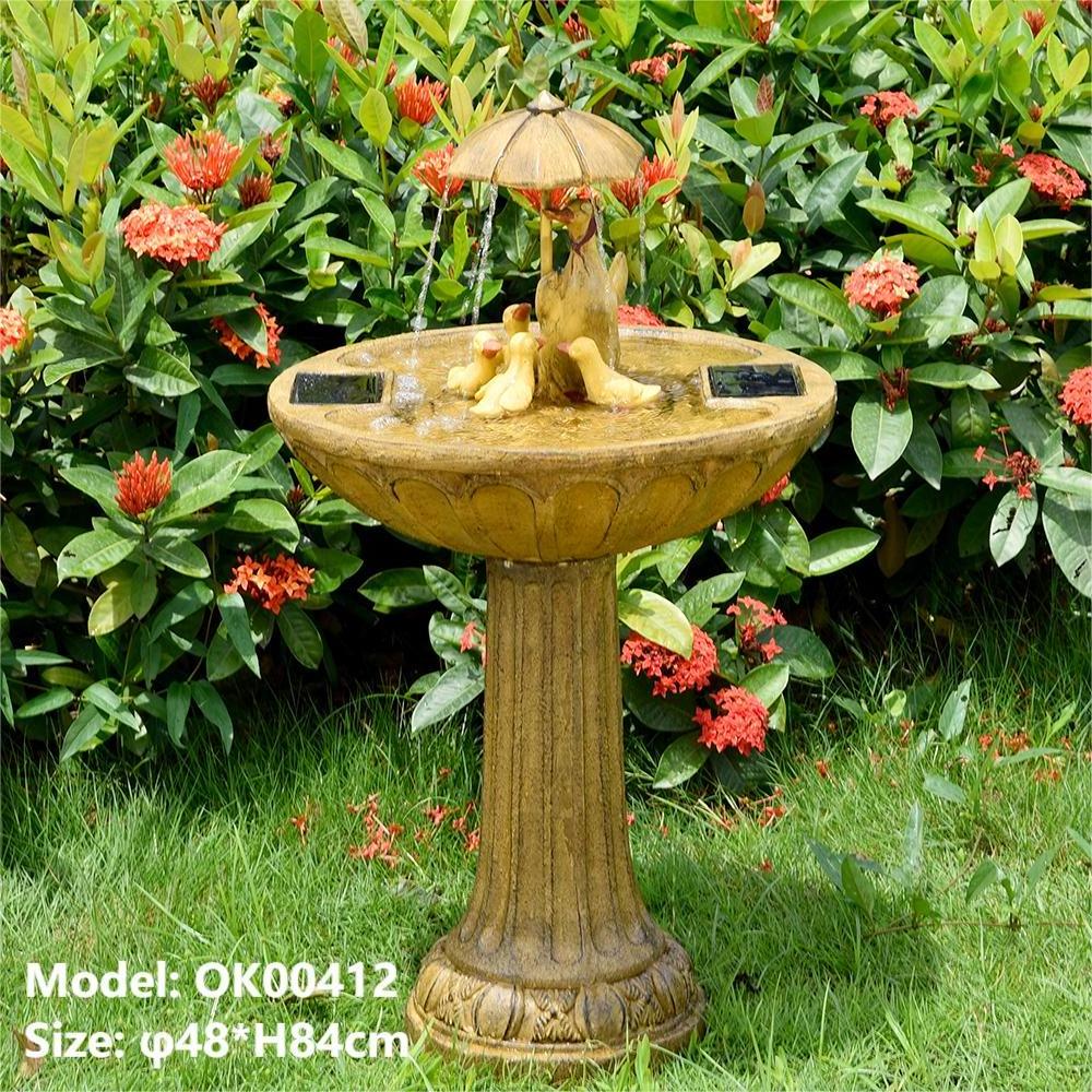 Zhongshan factory price customized large outdoor decoration energy saving solar powered water fall resin fountain