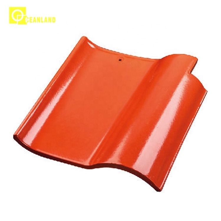 wholesale Spanish Style hotel villa coated top outside clay decor ceramic roof tiles