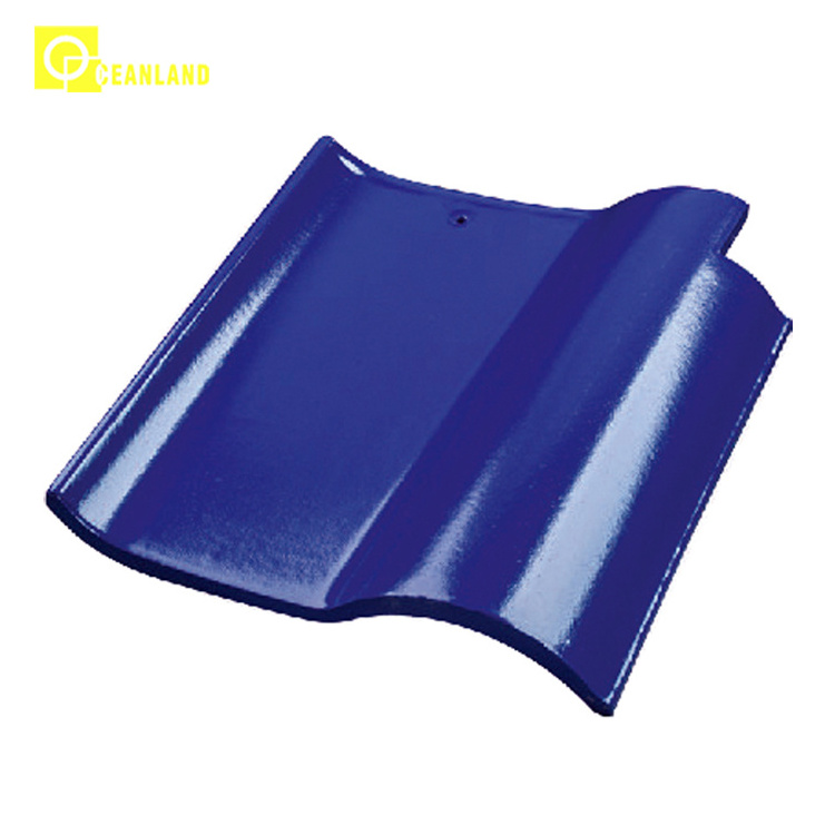 wholesale Spanish Style hotel villa coated top outside clay decor ceramic roof tiles