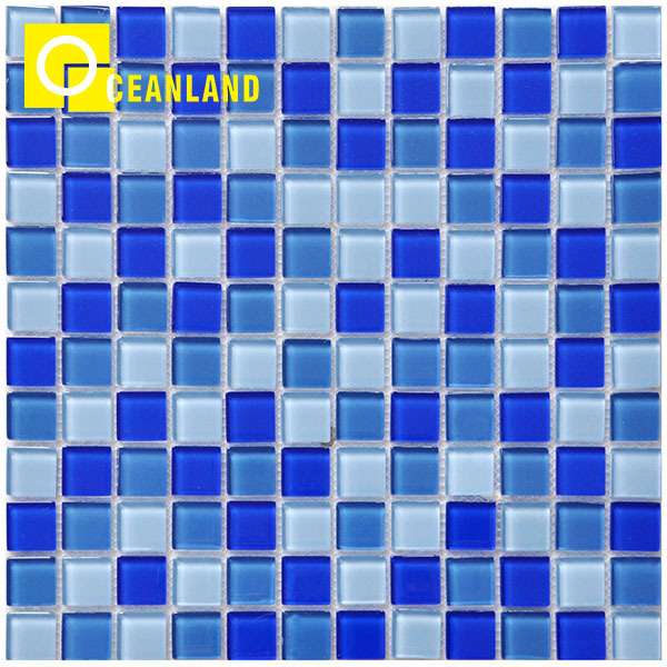 custom indoor crystal pink mosaic glass tiles