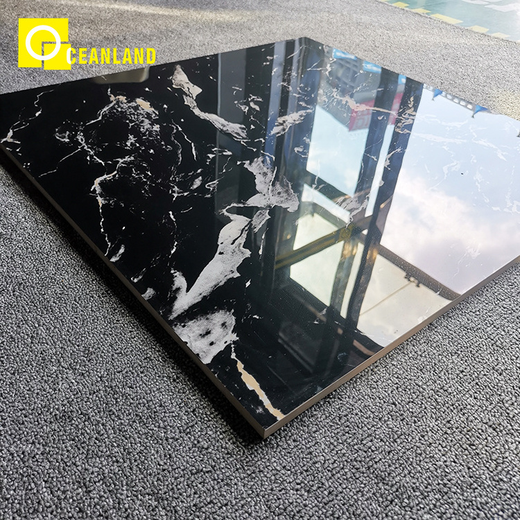 foshan black wall floor porcelanato black gold tile