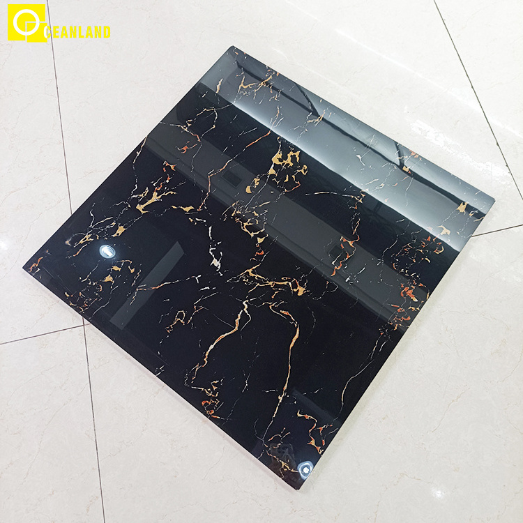 foshan black wall floor porcelanato black gold tile