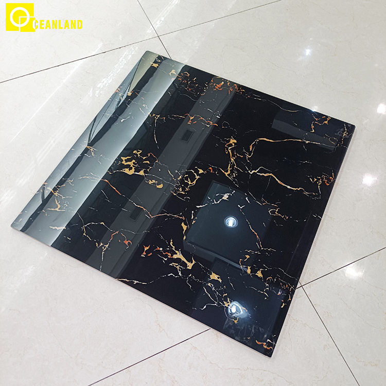 foshan black wall floor porcelanato black gold tile