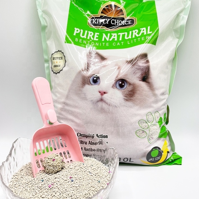 Wholesale OEM 100% Natural Strong Clumping arena para gato supplier cat litter odor control bentonite 1-3.5mm chinese factory