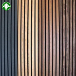 Akupanel Akupanel 4X8 Natural Walnut Acoustic Slat Wooden Akupanel Acoustic Ceiling Wall Panels