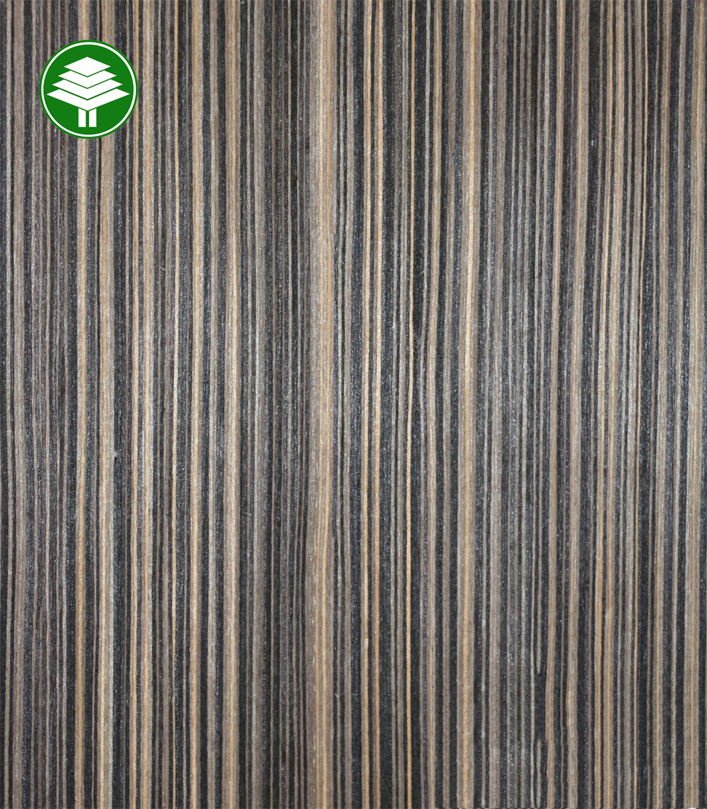 Artificial Zebra wood grain face veneer for plywood