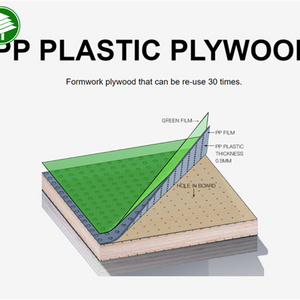 Green color PP PVC plastic coated film faced plywood sheets 4x8 for decking good price manufacturer