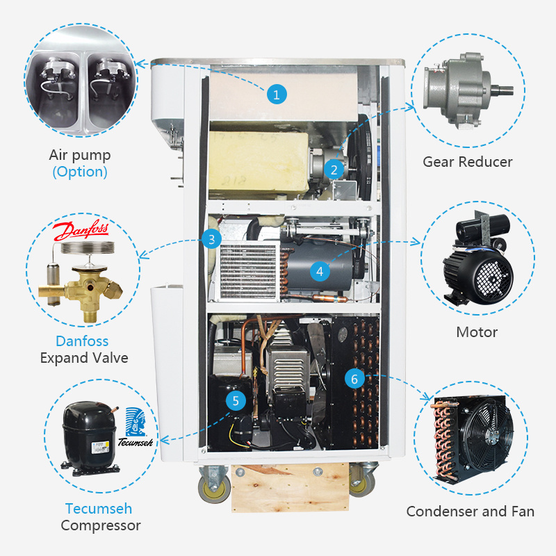 Oceanpower new snack commercial frozen yogurt maker air pump soft ice cream vending machine mcdonalds ice cream machine