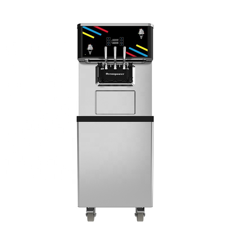 Oceanpower DW150TC Stainless Steel Used Soft Ice Cream Machine with Prices Commercial Restaurant Air Cooled R404A CB CE ETL SGS