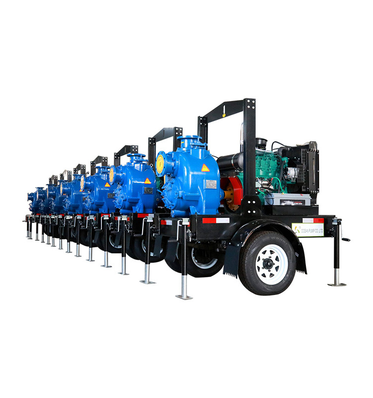 3 inch self priming sewage pump with diesel engine and trailer