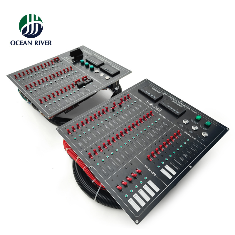 Ocean River Technology Customized AC DC  Circuit Breaker Power Distribution Rocker Switch Panel for Marine Boat