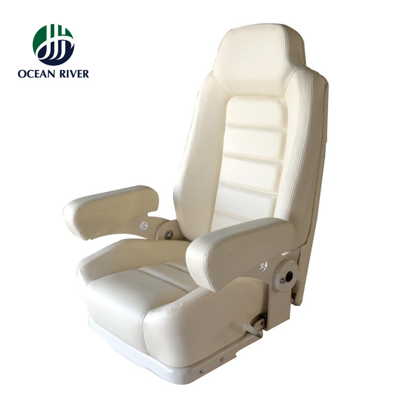 Ocean River Luxury White Waterproof Boat Captain Chair Complete Set Marine Boat helm Yacht Seats