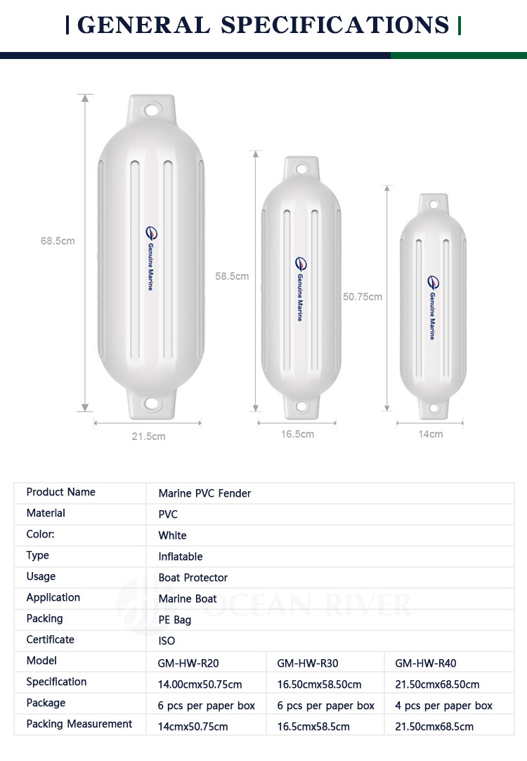 Pneumatic PVC Marine Rubber Fender Dock Bumper Inflatable Boat Fender