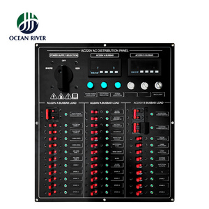 Ocean River Technology Customized AC DC  Circuit Breaker Power Distribution Rocker Switch Panel for Marine Boat