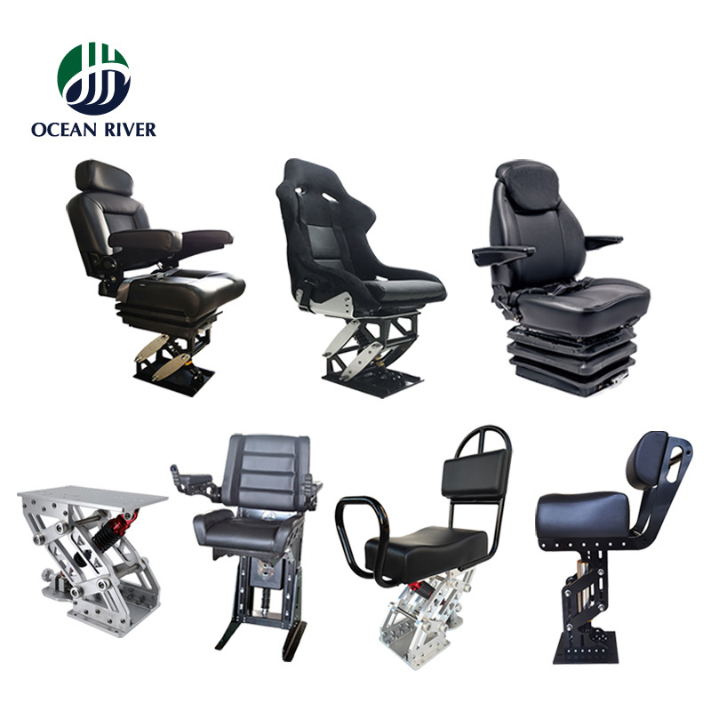 Ocean River Waterproof UV Resistant Marine Aluminum Captain Suspension Chair Shockproof Seat For Speed Boat