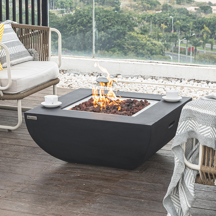 MODENO modern decorative firetable patio fire pit gas propane square fire table