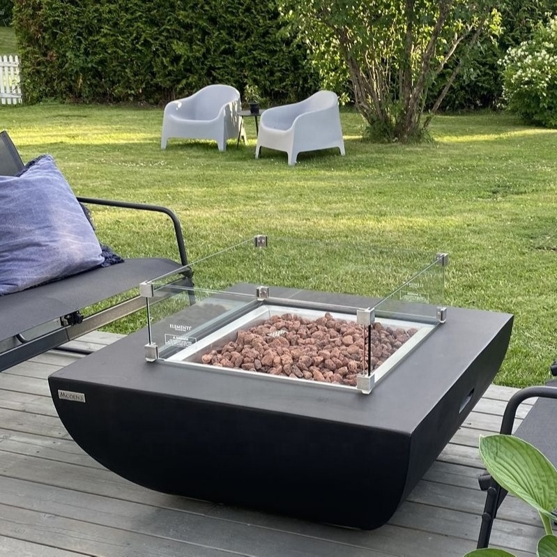 MODENO modern decorative firetable patio fire pit gas propane square fire table