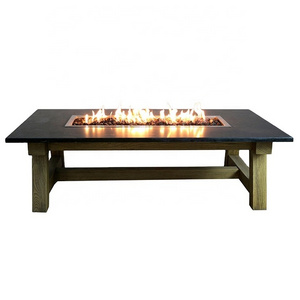 Elementi black indoor decor dining fire table 60 inch rectangular workshop coffee gas fire pit table outdoor