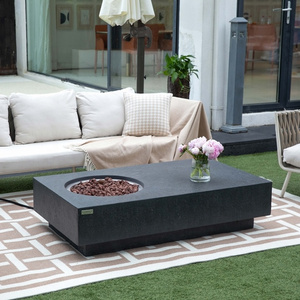 Elementi rectangle grey coffee table outdoor furniture fire pit table