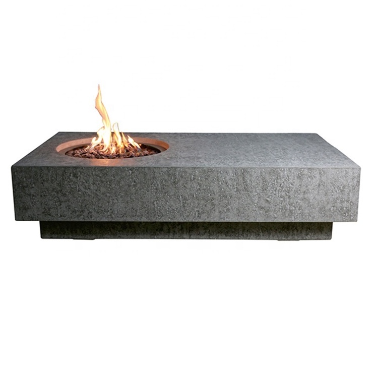 Elementi garden cement fireplace propane gas brazier rectangular concrete fire pit table