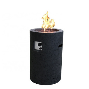 MODENO 40000BTUs Classic Black Outdoor Lava Tube Fire Pit Gas Round Portable Firepit