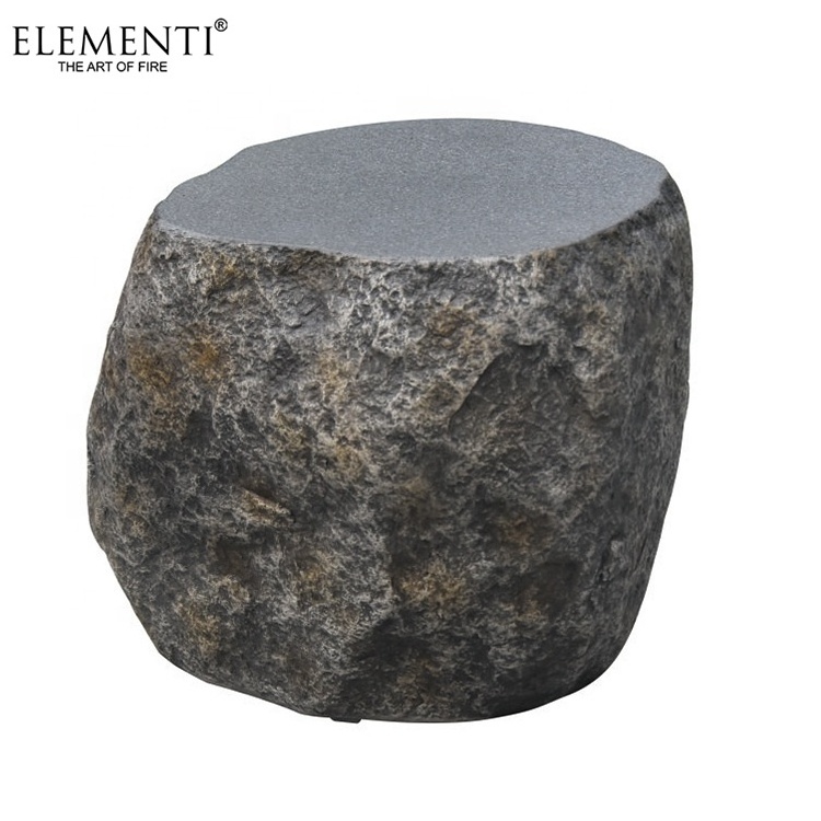 Elementi garden natural boulder sitting stool outdoor fire pit table matching stone seat