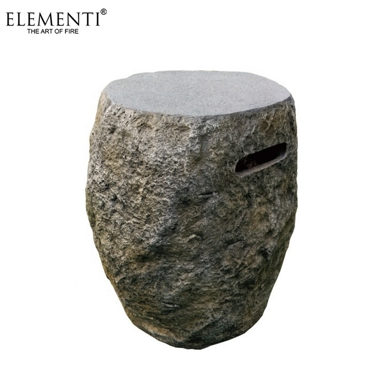 Elementi new design fire pit accessories burner cover grey rock boulder heater propane tank cover