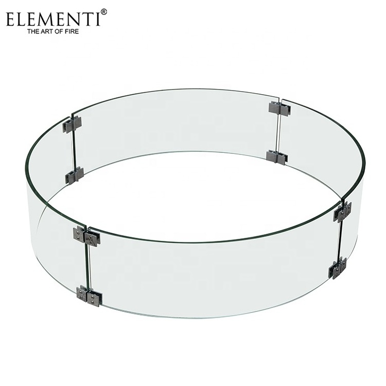 Elementi clear tempered glass fire pit screen round wind guard fire pit accessories spark screen