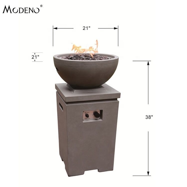 MODENO modern fire pit bowl out door garden furniture tabletop gas fire pit pan with hidden propane tank