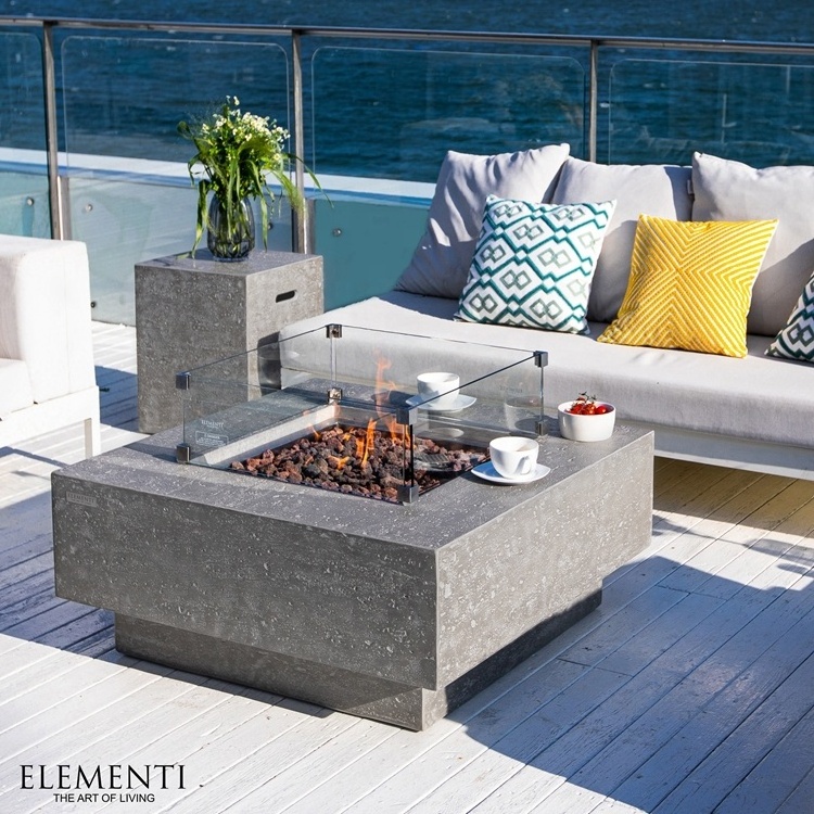 Elementi US free shipping backyard firepit gas fire pit table concrete propane fireplace outdoor