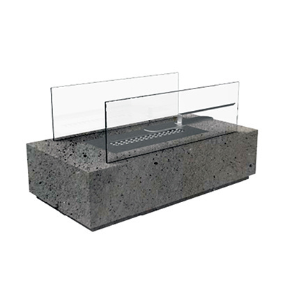 MODENO indoor dark gray rectangle fireplace tabletop smokeless fire pit