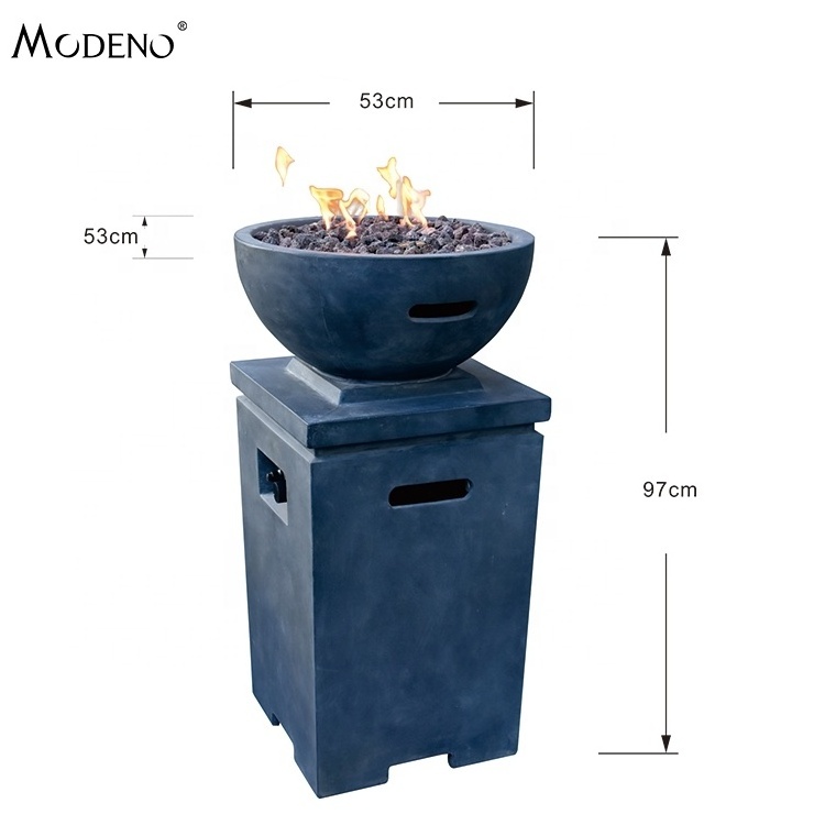 MODENO modern fire pit bowl out door garden furniture tabletop gas fire pit pan with hidden propane tank