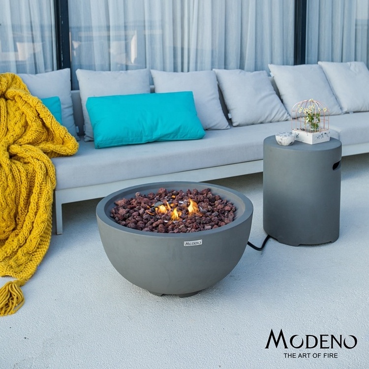 MODENO outdoor backyard concrete gas fire pit safety decorative fire bowl