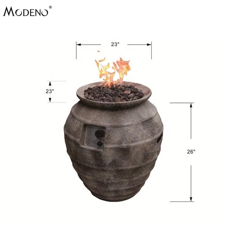 MODENO vintage backyard funiture barrel fire pit safe gas propane smokeless electric firepit