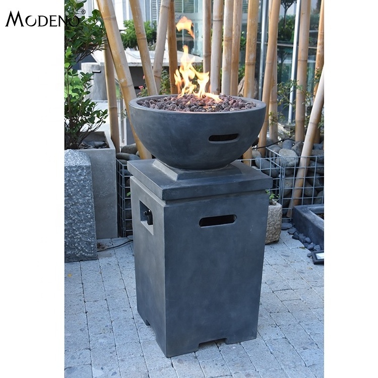 MODENO modern fire pit bowl out door garden furniture tabletop gas fire pit pan with hidden propane tank