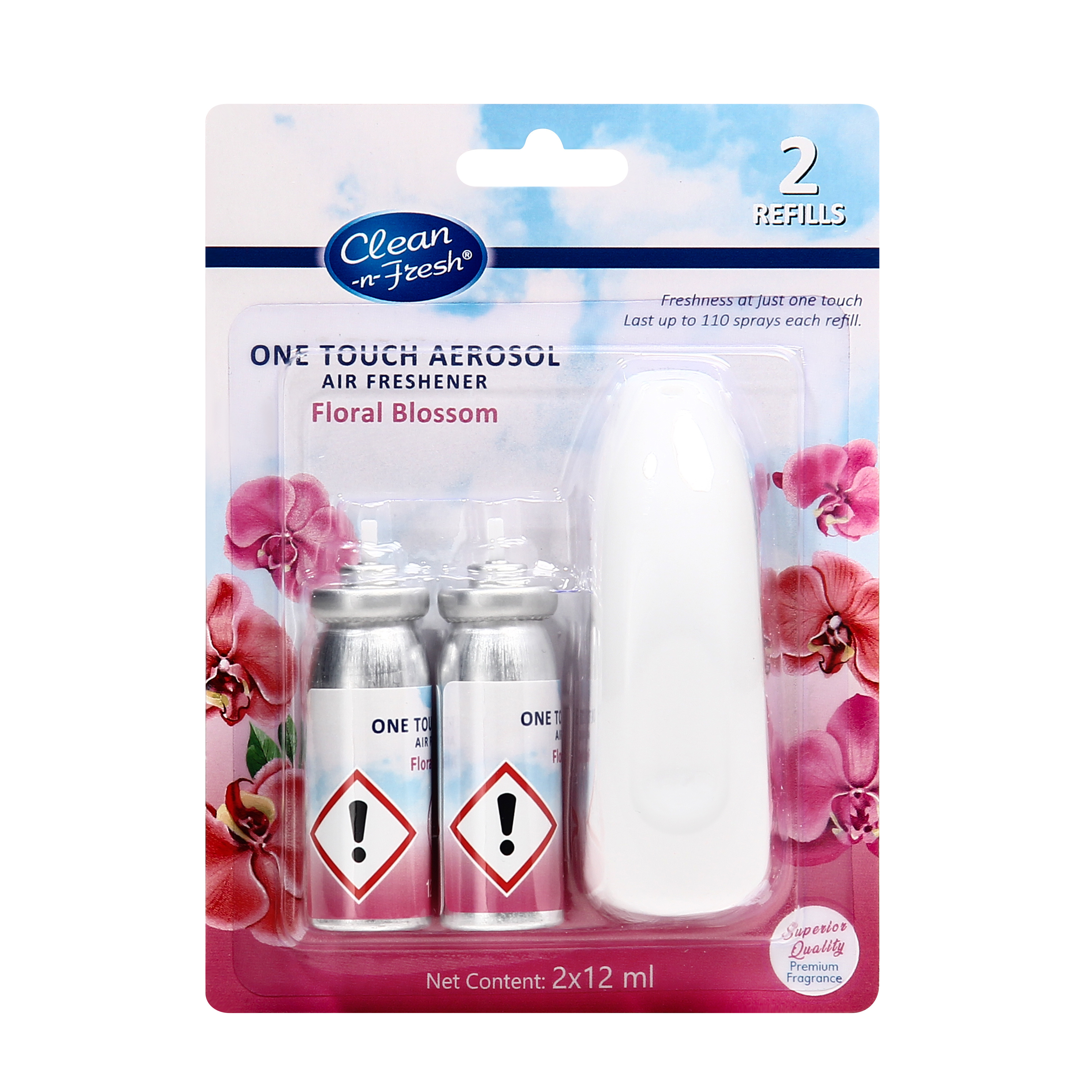 Wall-Mounted Battery-Free Aerosol Automatic Spray 2x12ml Refill Air Freshener Fragrance Dispenser