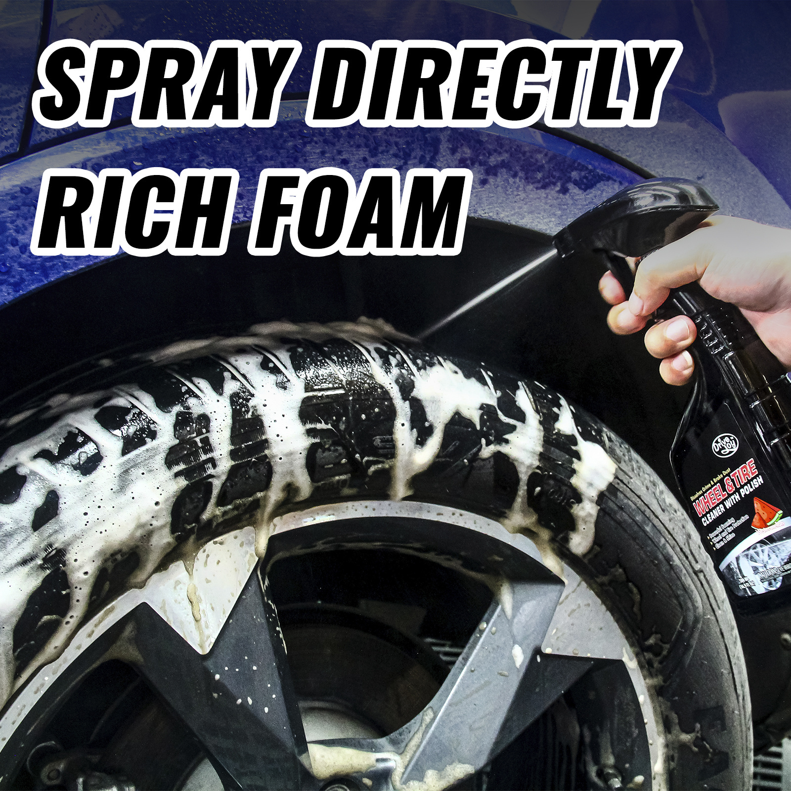 500ml Effective Rim and Tire Cleaner Foam Car Wheel & Rim Cleaner for Removes Brake Dust, Oil, Dirt