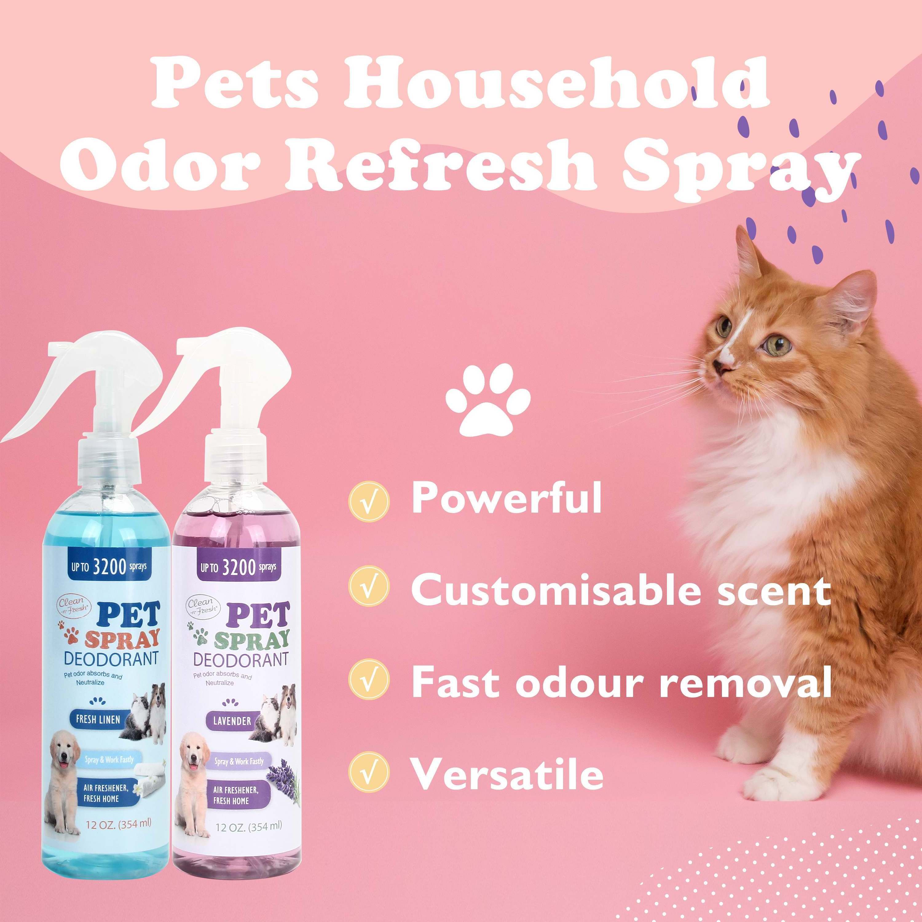 370ml odor pet deodorizer spray dog deodorizing room spray wholesale home fragrance BestSuppliers