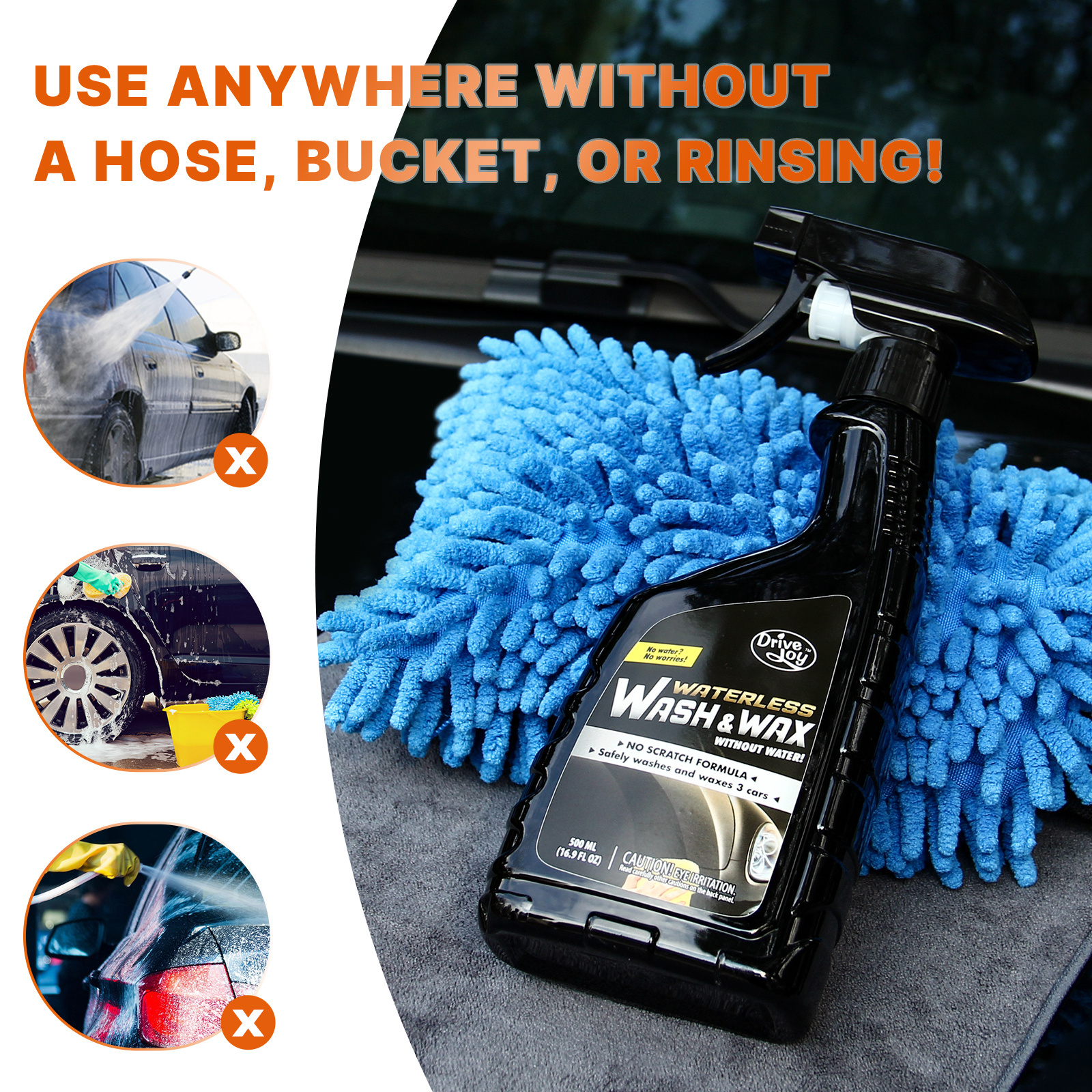 Ready To Use, Safe for Cars, Trucks, SUVs, Motorcycles Ultimate Waterless Car Wash and Wax