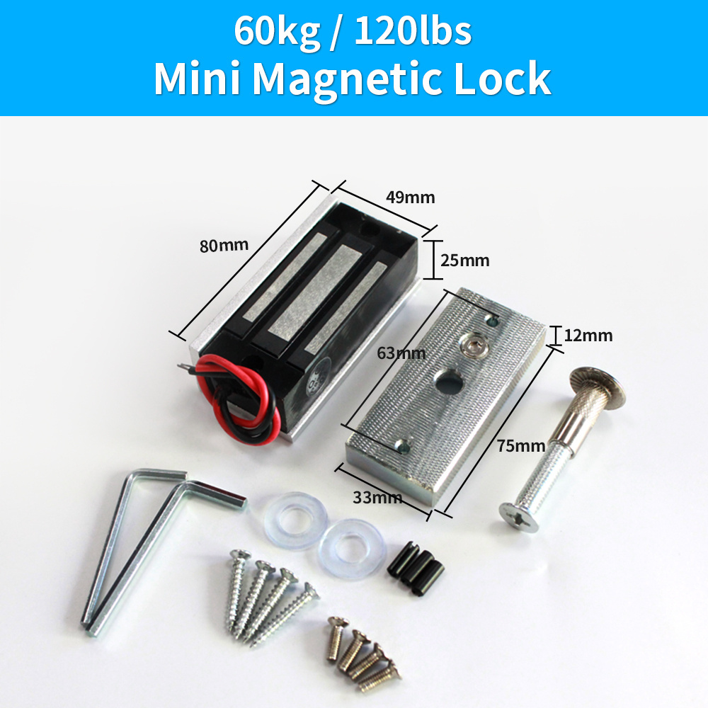 60KG/120lbs  mini magnetic lock cabinet lock  narrow type