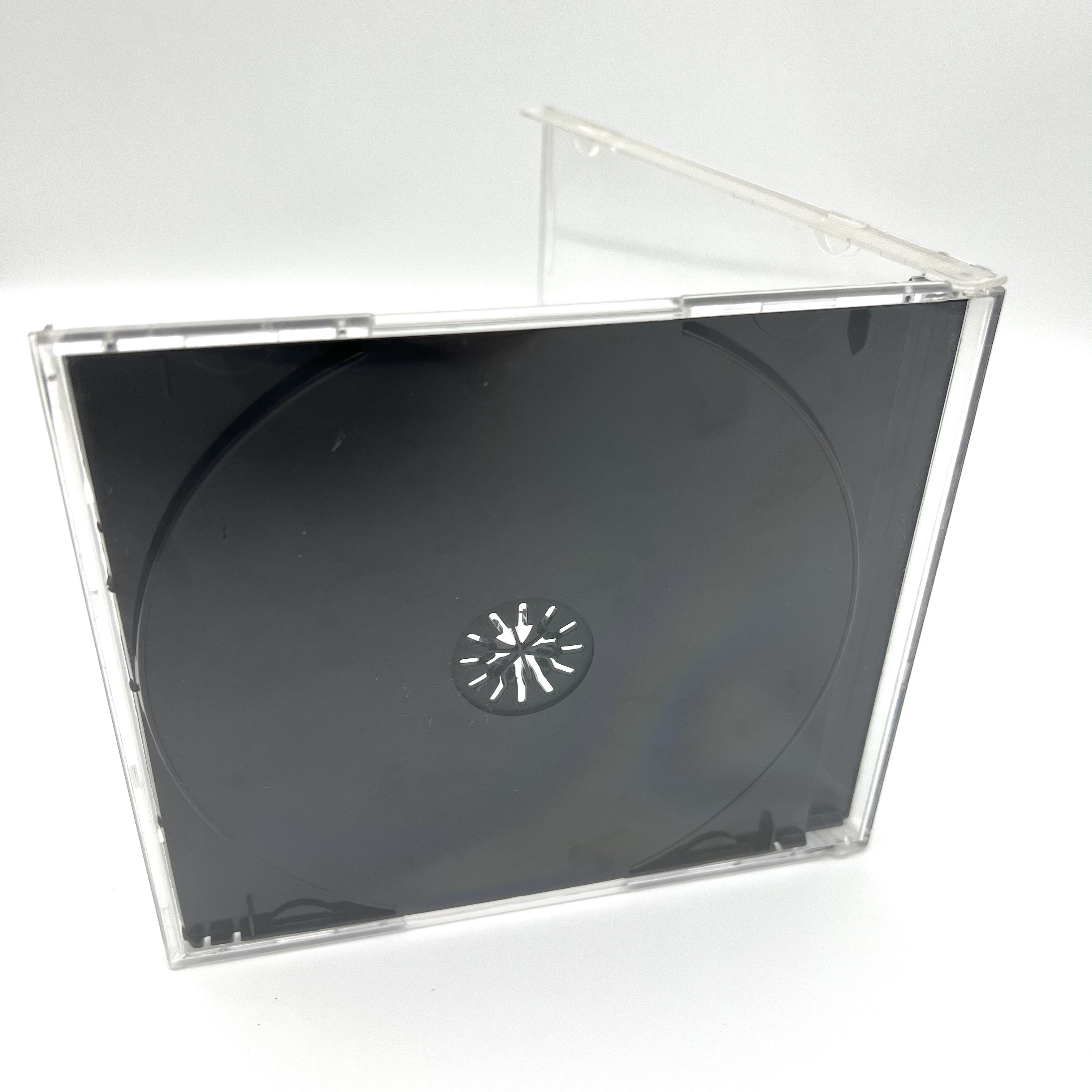 Wholesale Clear  CD   Black Case Single Disc Transparent CD DVD Box Super  saleproducts