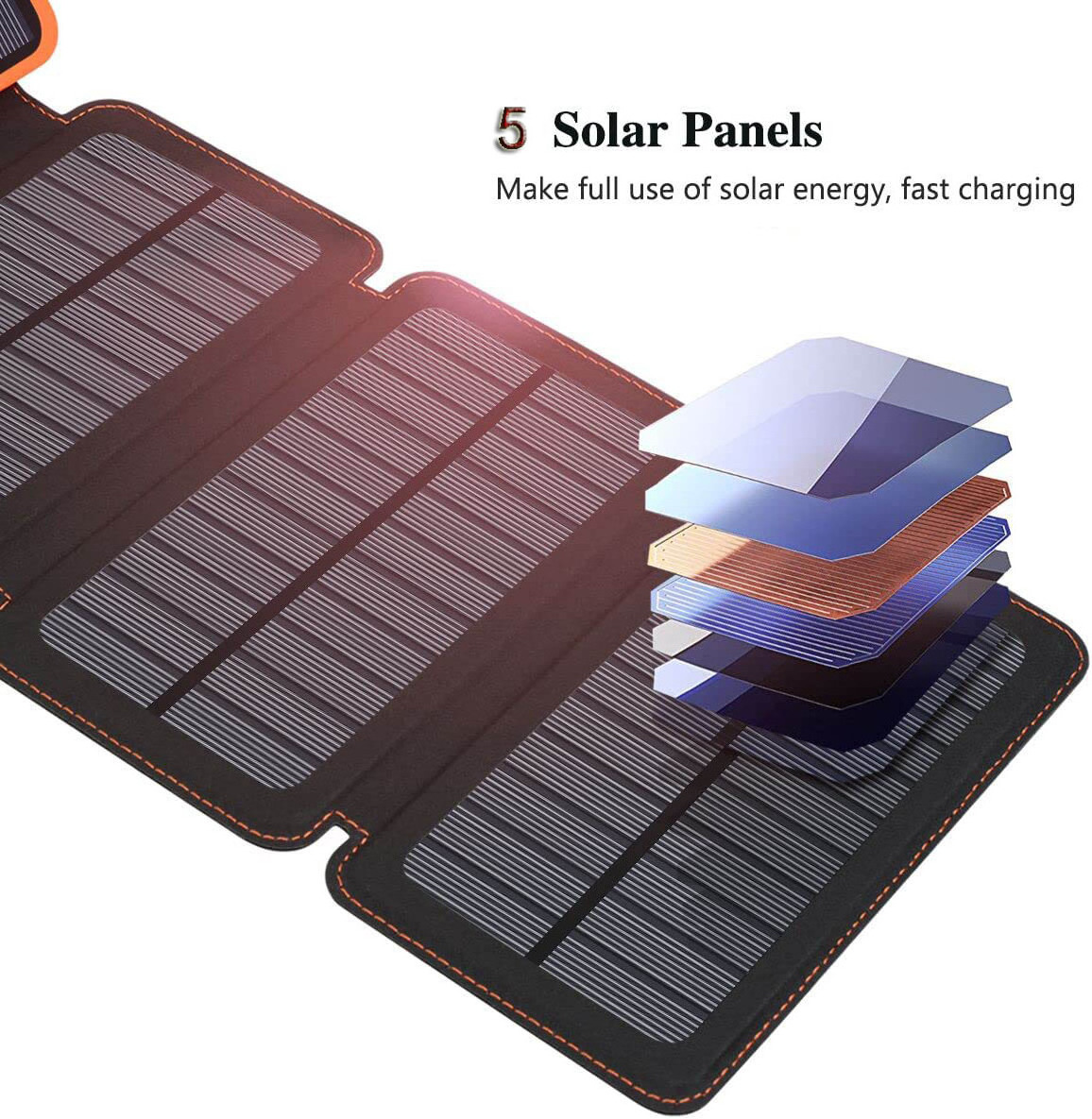 Waterproof Solar Power Bank 10000mah Portable Phone Charger Dual USB Solar Panel External Battery Powerbank LED Light SOS