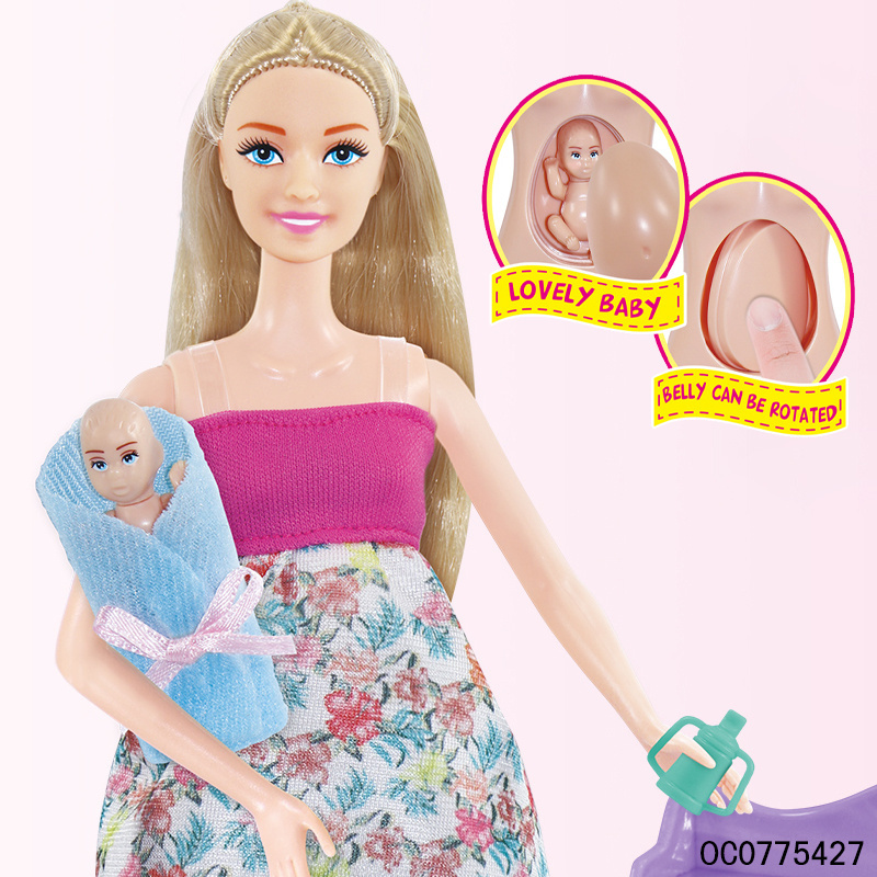 Play set fashion pregnant dolls care 11 inch for girls model toy