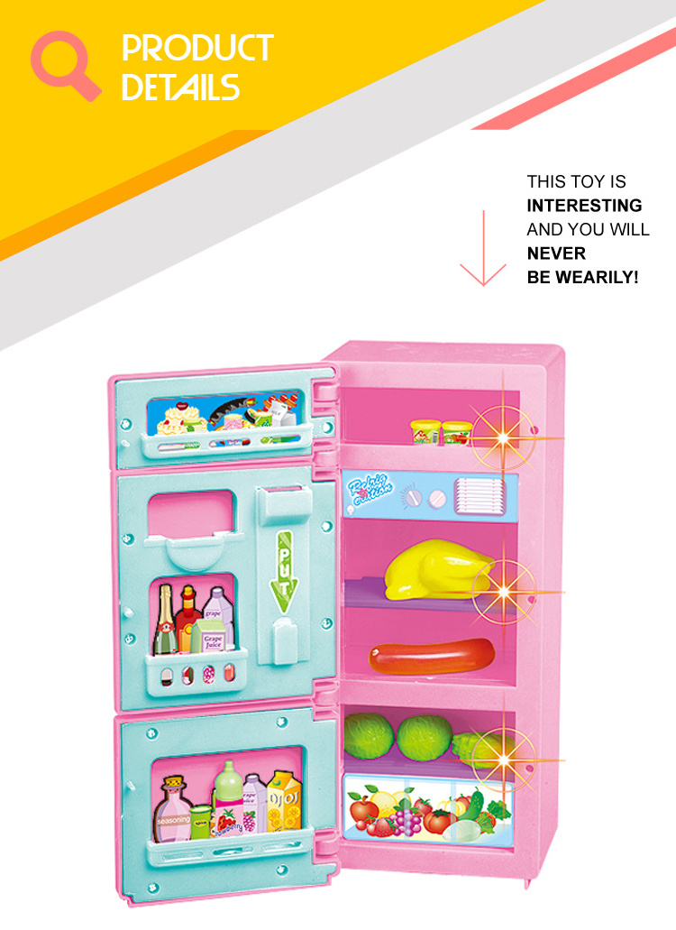 Cheap price home kids play plastic kitchen appliance toys refrigerator