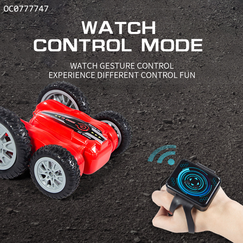 Low price kids remote 4wd watch control rc stunt car 360 rotating toys 2022