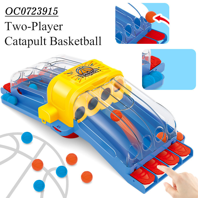 Mini catapult basketball shooting machine 2 player kids interactive board game toys