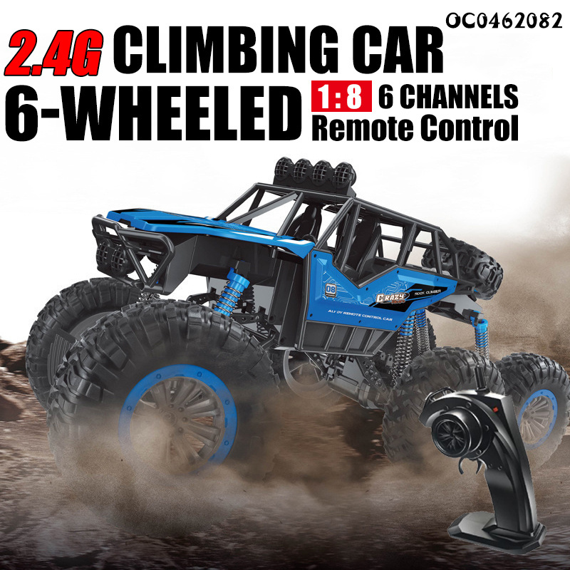 Metal all terrain off-road climbing 6 channel remote control rc cars 1:8 toy 6 wheels