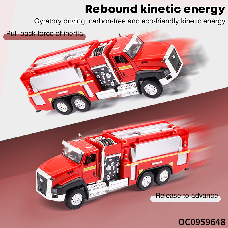 Wholesale fire fighting 1:50 diecast truck model metal toy cars die cast playset with light music