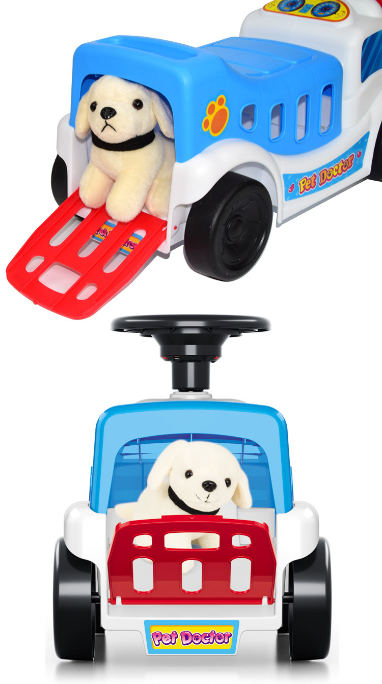 Ambulance pet doctor set plastic toddler toy kids ride on car 2018